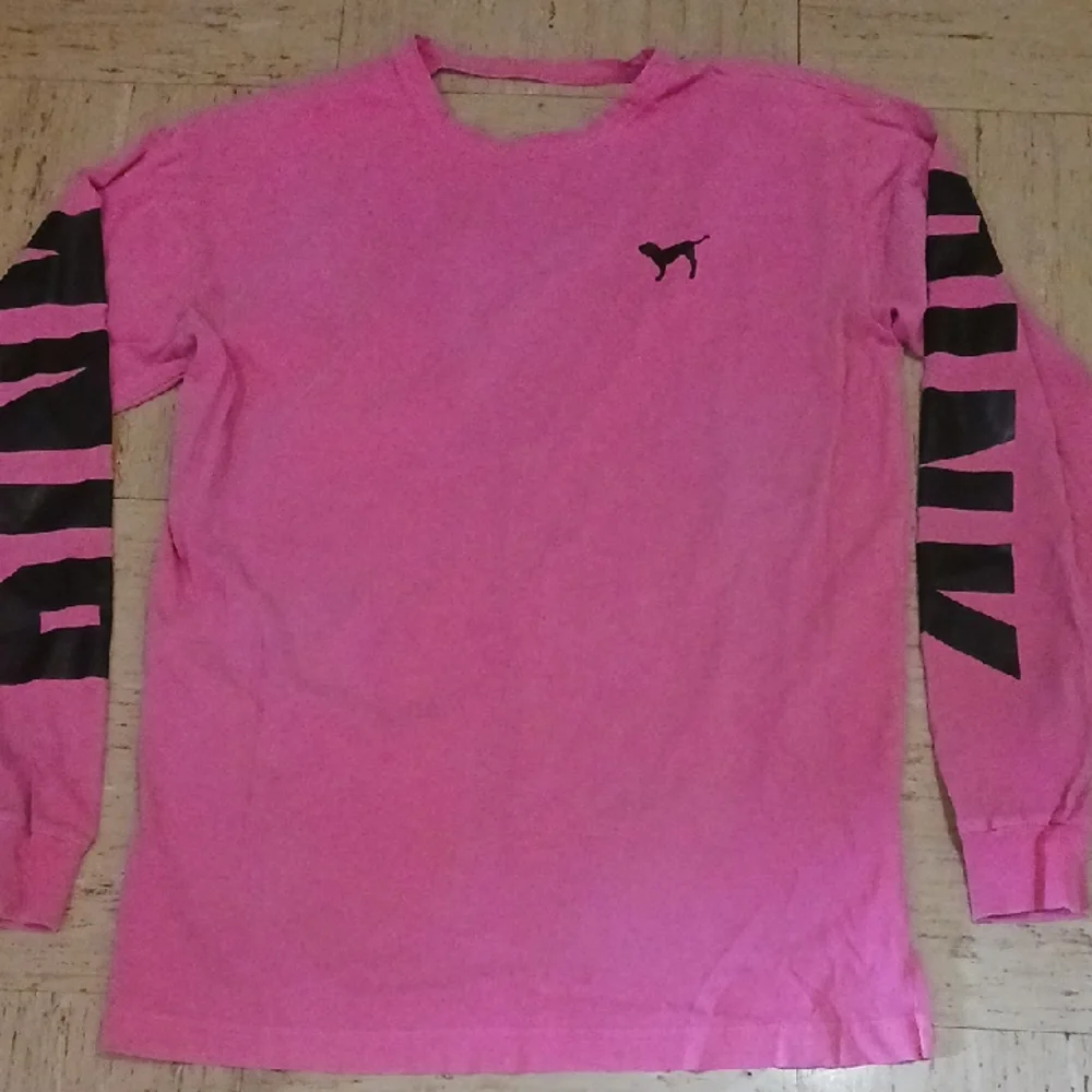 Pink Victoria Secret Long Sleeve Shirt with Black Lettering - Picture 3 of 5